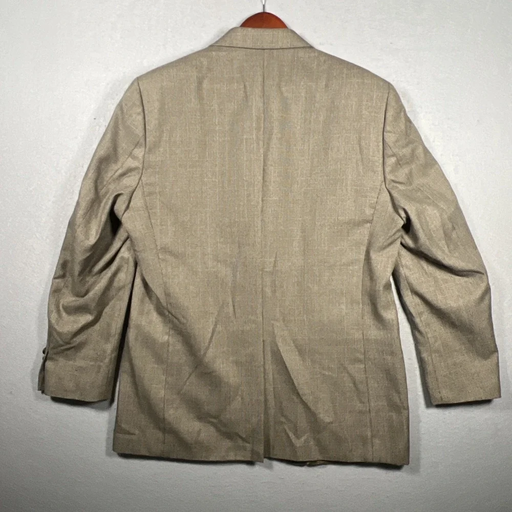 Chaps Ralph Lauren Blazer Tweed Mens 44L Brown Houndstooth Sport Coat